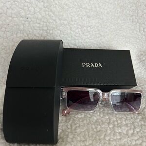 Prada Women's Transparent Frame Sunglasses